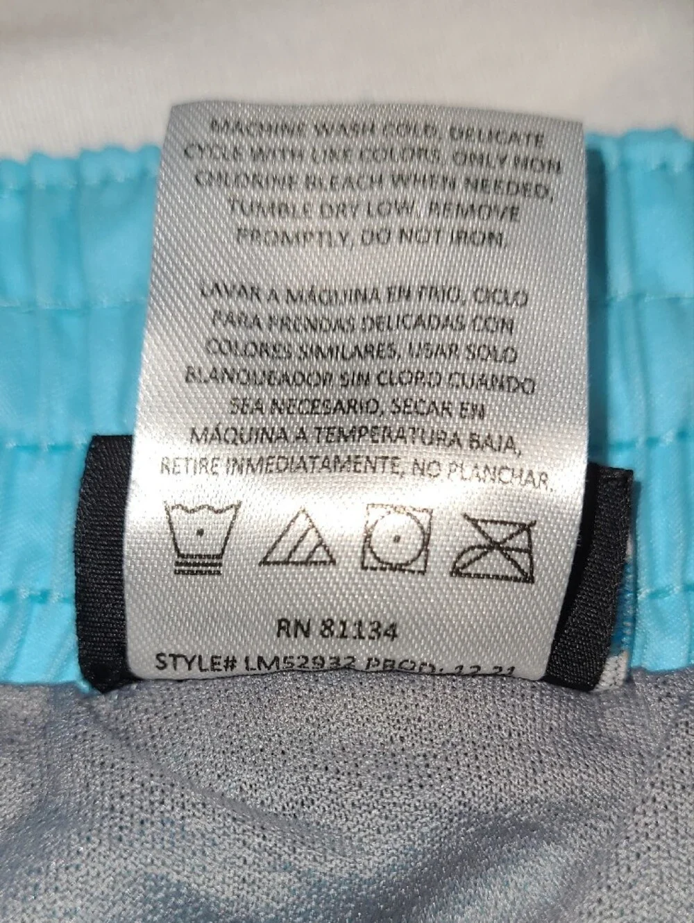 NWT Laguna Men's Aquamarine Swim Trunks Board Shorts w/Drawstring elastic waist